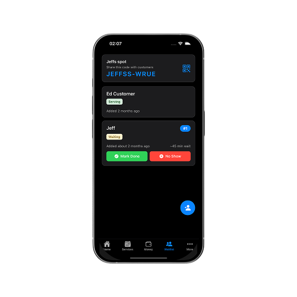 Digital Waitlist management